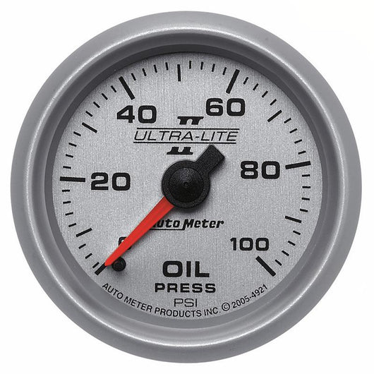 Autometer Ultra-Lite II 52mm 0-100 PSI Mechanical Oil Pressure Gauge - 4921