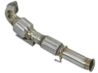 aFe Twisted Steel 3in. 304 SS Street Series Downpipe 16-18 Ford Focus RS I4-2.3L (t) - 48-33024-HC