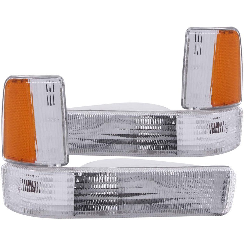 ANZO 1991-1996 Dodge Dakota Euro Parking Lights Chrome w/ Amber Reflector - 511047
