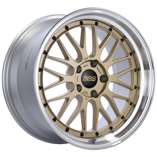 BBS LM 19x10 5x120 ET25 Gold Center Polished Lip Wheel -82mm PFS/Clip Required - LM272GPK