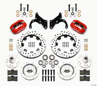 Wilwood Forged Dynalite Front Kit 12.19in Drilled Red 69-70 Impala Drum/Disc 69-82 Vette - 140-12045-DR