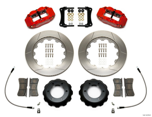 Wilwood Narrow Superlite Red 6R Front Kit 14in Slotted Rotor w/ Lines 05-15 Toyota Tacoma - 140-14578-R