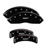 MGP 4 Caliper Covers Engraved Front & Rear Oval logo/Ford Black finish silver ch - 10090SFRDBK