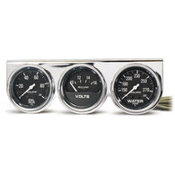 Autometer AutoGage Chrome Console 52.4mm Mech 0-100 PSI Oil Press/ 10-16 V / 130-280 Deg Water Temp - 2399