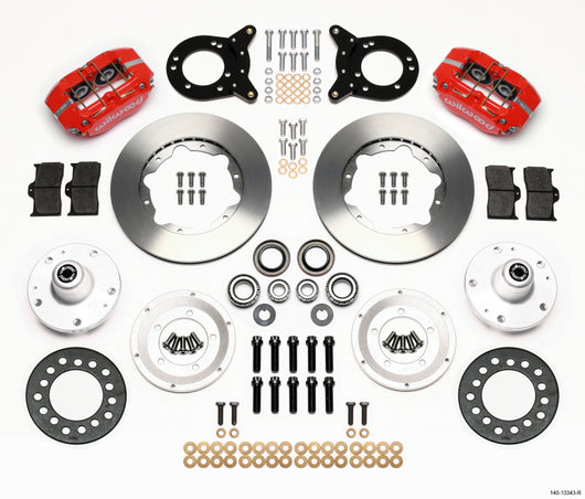 Wilwood Dynapro Dust-Boot Front Kit 11.00in Red 1965-1969 Mustang Disc & Drum Spindle - 140-13343-R