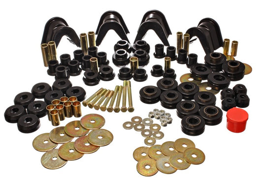 Energy Suspension 66-77 Ford Bronco 4WD (w/ 4 Deg C-Bushings) Black Hyper-Flex Master Bushing Set - 4.18105G