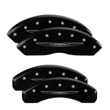 MGP 4 Caliper Covers Engraved Front & Rear MOPAR Black finish silver ch - 32010SMOPBK
