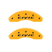 MGP 4 Caliper Covers Engraved Front & Rear Honda Yellow finish black ch - 20107SHONYL