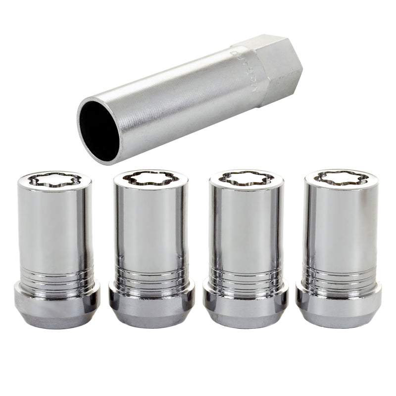 McGard Wheel Lock Nut Set - 4pk. (Tuner / Cone Seat) M14X1.5 / 22mm Hex / 1.648in. Length - Chrome - 25115