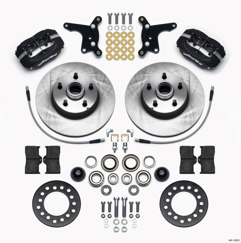 Wilwood Forged Dynalite Front Kit 11.28in 1 PC Rotor&Hub Ford 1954-1956 - 140-12922