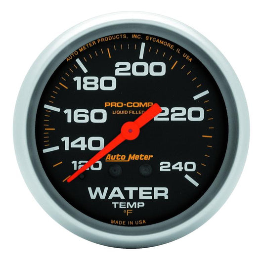 Autometer Liquid Filled Mechanical 66.7mm 120-240 deg F Water Termperature Gauge Includes 12' Tubing - 5433