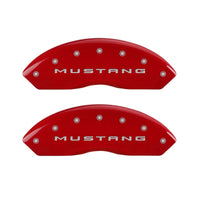 MGP 4 Caliper Covers Engraved Front 2015/Mustang Engraved Rear 2015/Bar & Pony Red finish silver ch - 10202SMB2RD