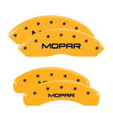 MGP 4 Caliper Covers Engraved Front & Rear MOPAR Yellow finish black ch - 32021SMOPYL