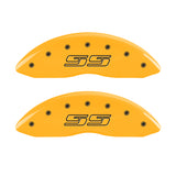 MGP 4 Caliper Covers Engraved Front & Rear Avalanche SS Yellow Finish Black Char 2000 Chevy Tahoe - 14002SSS1YL