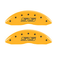 MGP 4 Caliper Covers Engraved Front & Rear Avalanche SS Yellow Finish Black Char 2000 Chevy Tahoe - 14002SSS1YL