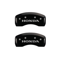 MGP 4 Caliper Covers Engraved Front & Rear Honda Black finish silver ch - 20216SHONBK