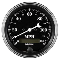 Auto Meter Gauge Speedo. 3 3/8in 120mph Elec. Prog. w/ LCD Odo Old Tyme Black - 1780