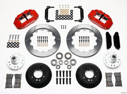 Wilwood Narrow Superlite 6R Front Hub Kit 12.88in Red 1970-1973 Mustang Disc Spindle - 140-10220-R