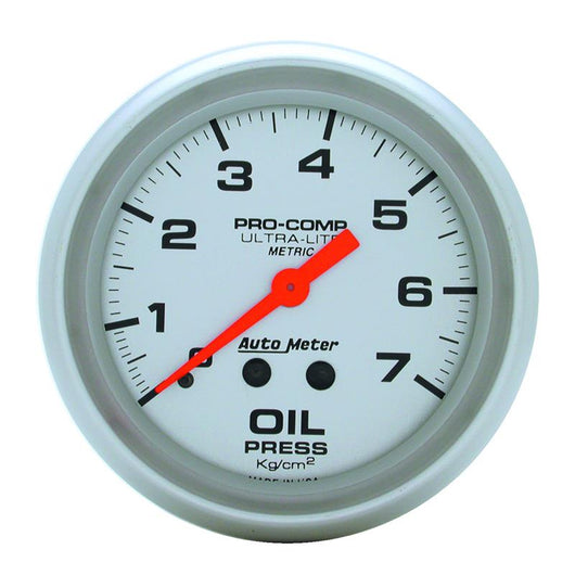 Autometer Ultra-Lite 66.7mm METRIC 0-7 Kg/CM 2 Oil Pressure Mechanical Gauge - 4421-J