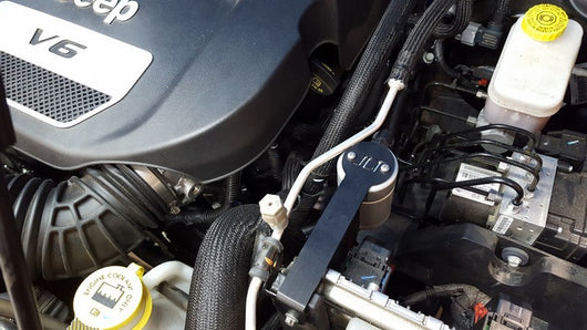 JLT 12-17 Jeep Wrangler JK 3.6L Passenger Side Oil Separator 3.0 - Clear Anodized - 3064D-C