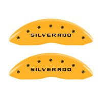 MGP 2 Caliper Covers Eng Front Silverado Yellow Finish Blk Char 05 Chevy Silverado 1500 - 14238FSILYL
