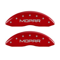 MGP Front set 2 Caliper Covers Engraved Front MOPAR Red finish silver ch - 42011FMOPRD