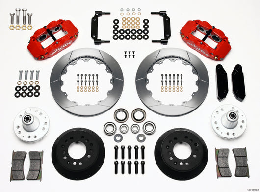 Wilwood Narrow Superlite 6R Front Hub Kit 12.88in Red 1968-1969 Mustang Disc Spindle - 140-10219-R
