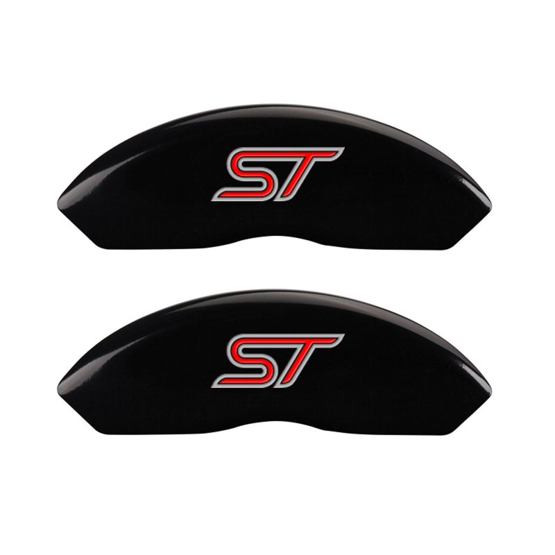 MGP 4 Caliper Covers Engraved Front & Rear No bolts/ST Black finish silver ch - 10119SST1BK