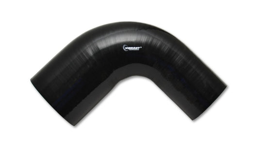 Vibrant 4 Ply Reinforced Silicone 90 degree Transition Elbow - 2.5in I.D. x 2.75in I.D. (BLACK) - 2781