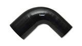 Vibrant 4 Ply Reinforced Silicone 90 degree Transition Elbow - 2.75in I.D. x 3in I.D. (BLACK) - 2783