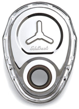 Edelbrock Timing Cover SB-Chevy Chrome w/ Welded Reinforcement Plate - 4860