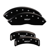 MGP 4 Caliper Covers Engraved Front & Rear MGP Black Finish Silver Char 1988 Chevrolet Corvette - 13013SMGPBK