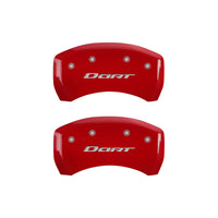 MGP 4 Caliper Covers Engraved Front & Rear With out stripes/Dart Red finish silver ch - 12199SDR1RD