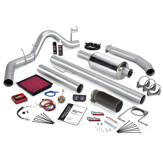 Banks Power 98 Dodge 5.9L Std Cab Stinger System - SS Single Exhaust w/ Black Tip - 49363-B