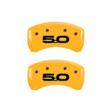 MGP 4 Caliper Covers Engraved Front 2015/Mustang Engraved Rear 2015/50 Yellow finish black ch - 10201SM52YL