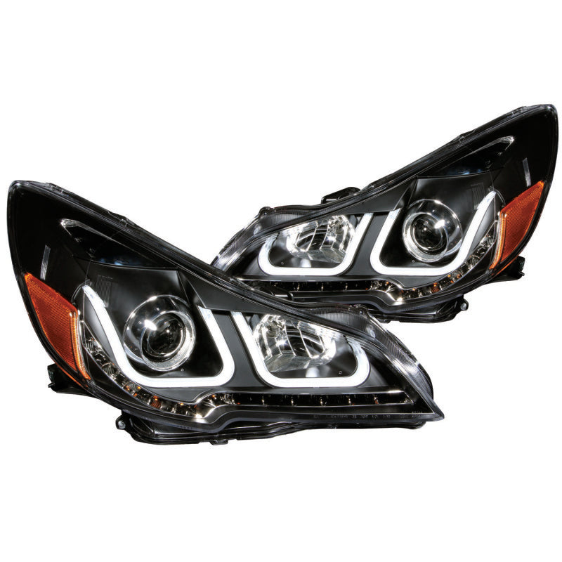 ANZO 2010-2014 Subaru Outback Projector Headlights w/ U-Bar Black - 111285