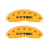 MGP 4 Caliper Covers Engraved Front & Rear I-Vtec Yellow Finish Black Char 2007 Honda Accord - 20199SIVTYL
