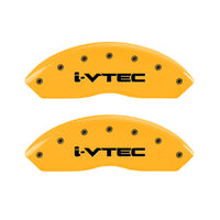 MGP 4 Caliper Covers Engraved F & R I-Vtec Yellow Finish Black Char 2010 Honda Accord Crosstour - 20211SIVTYL