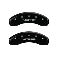 MGP 4 Caliper Covers Engraved Front & Rear MOPAR Black finish silver ch - 42007SMOPBK