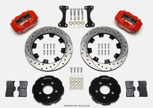 Wilwood Forged Dynalite Front Hat Kit 12.19in Drilled Red 00-04 PT Cruiser/03-04 SRT/4 - 140-6376-DR