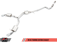 AWE Tuning Audi B9 A5 Touring Edition Exhaust Dual Outlet - Chrome Silver Tips (Includes DP) - 3015-32090