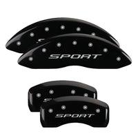 MGP 4 Caliper Covers Engraved front & Rear 2015/Sport Black finish silver ch - 10241SSPTBK
