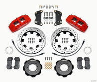 Wilwood Dynapro 6 Front Hat Kit 12.19in Drilled Red 2012 Fiat 500 w/ Lines - 140-12767-DR