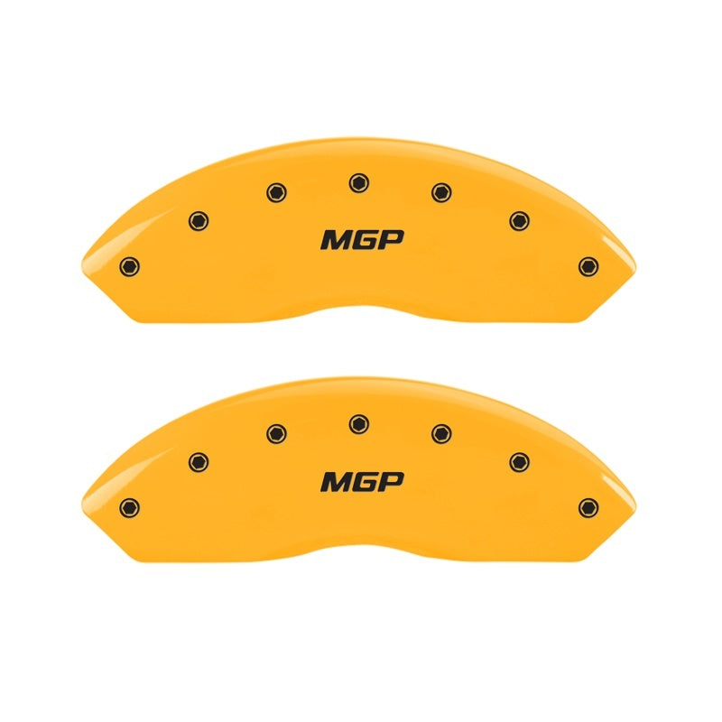 MGP 2 Caliper Covers Engraved Front MGP Yellow Finish Black Characters 1997 GMC Yukon - 34012FMGPYL