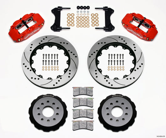 Wilwood Narrow Superlite 6R Front Hat Kit 14.00in Drilled Red 98-02 Camaro/Firebird - 140-9834-DR