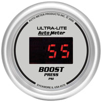 Autometer Ultra-Lite 2-1/16in 5-60 PSI Digital Boost Pressure Gauge - Silver - 6570