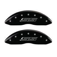 MGP 4 Caliper Covers Engraved Front & Rear Gen 5/SS Black finish silver ch - 14036SSS5BK