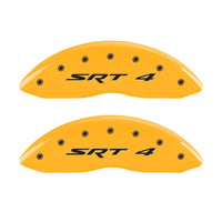 MGP Front set 2 Caliper Covers Engraved Front SRT4 Yellow finish black ch - 12002FSR4YL