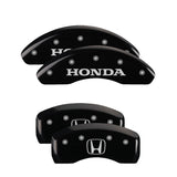 MGP 4 Caliper Covers Engraved Front Honda Rear H Logo Black Finish Silver Char 2018 Honda Accord - 20224SHOHBK