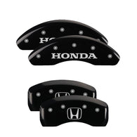 MGP 4 Caliper Covers Engraved Front Honda Rear H Logo Black Finish Silver Char 2018 Honda Accord - 20224SHOHBK